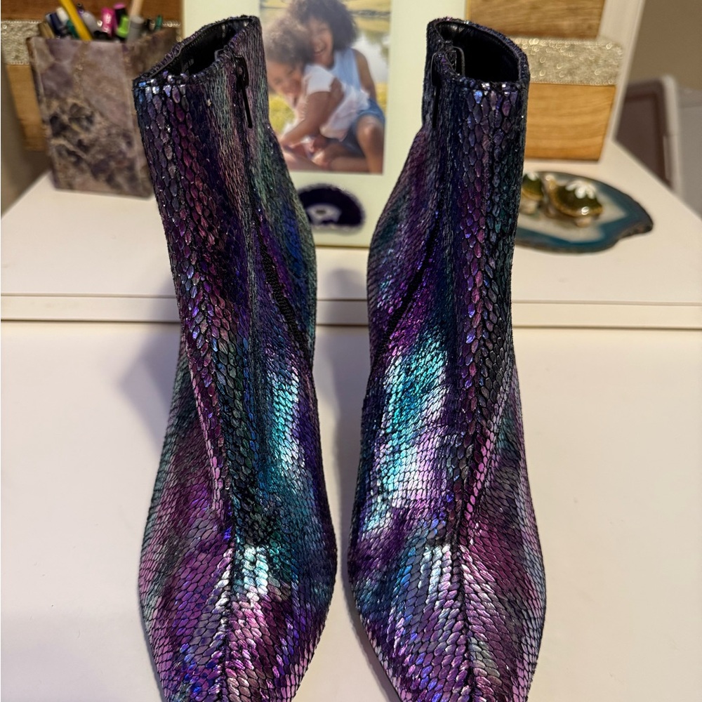 Iridescent Ankle Boots